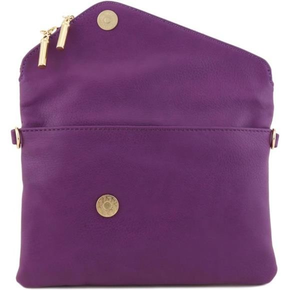 Envelope Wristlet Clutch Crossbody Bag with Chain Strap (Purple) One Size - Picture 3 of 7